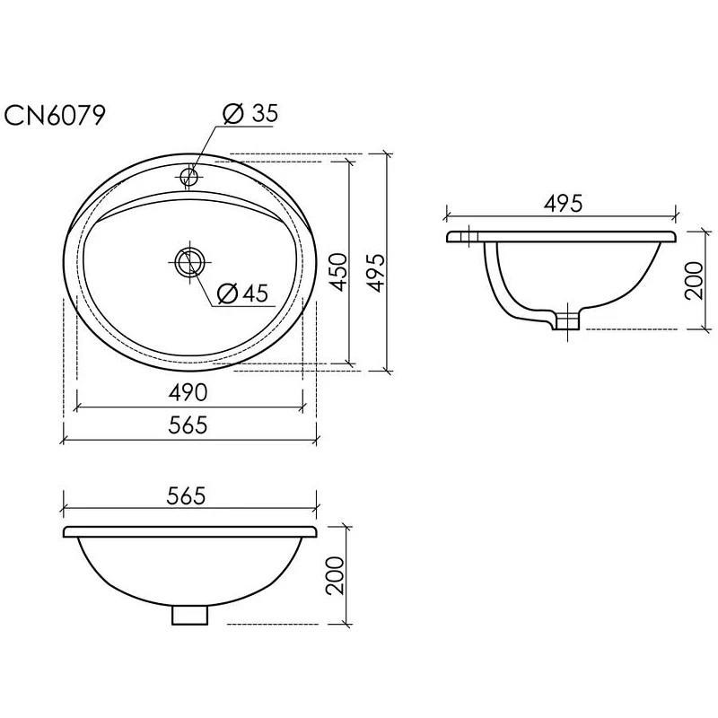 Раковина Ceramicanova Sun 57 CN6079 Белая