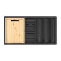 Кухонная мойка Lemark Tabaga 820 9932136 цвет Черный матовый