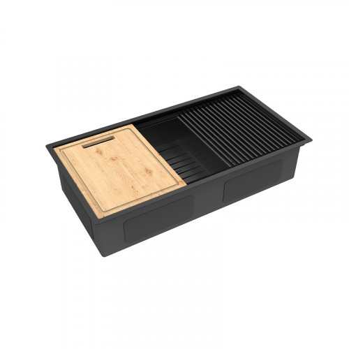 Кухонная мойка Lemark Tabaga 820 9932136 цвет Черный матовый