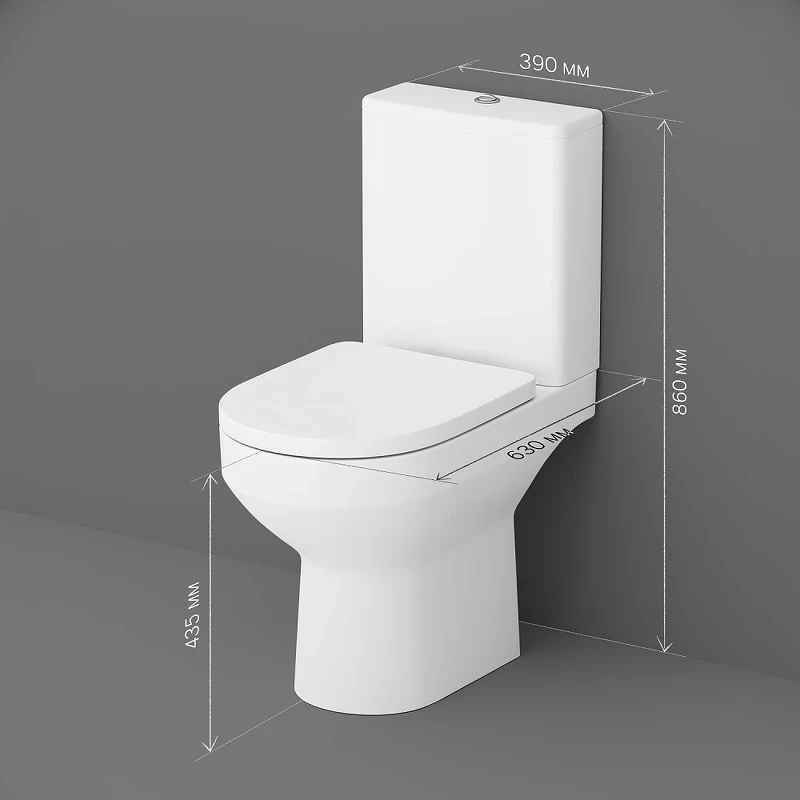 Унитаз компакт AM.PM Spirit V2.0 C708600WH с бачком без сиденья фарфор напольный