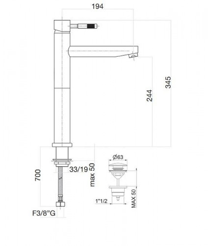 Смеситель для раковины Webert Rimini RI831402010 цвет Золото