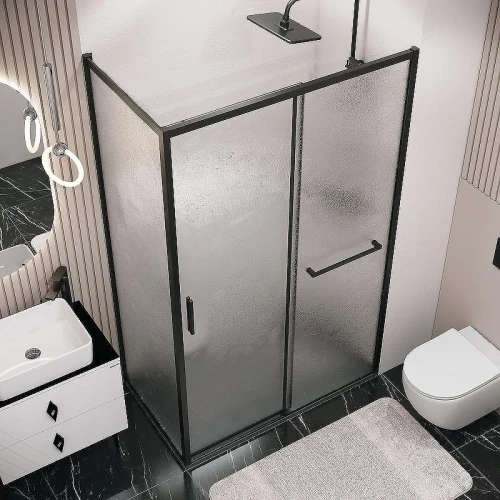 Душевой уголок Grossman Style 130х70 120.K33.05.1370.21.02 профиль Черный матовый стекло шиншилла