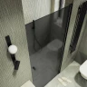 Душевая дверь Maybah Glass MGD-807-6 800x1980 на монопетле Черный стекло графитовое матовое