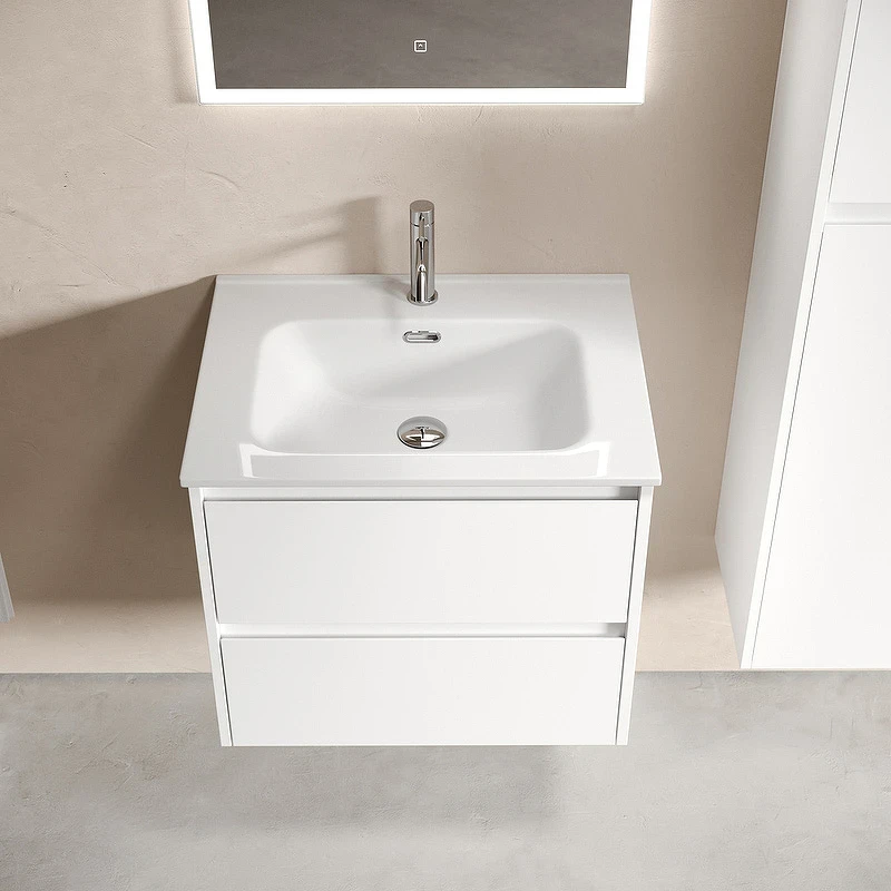 Тумба под раковину Sancos Libra 60 LB60W подвесная Белый глянец МДФ / ЛДСП