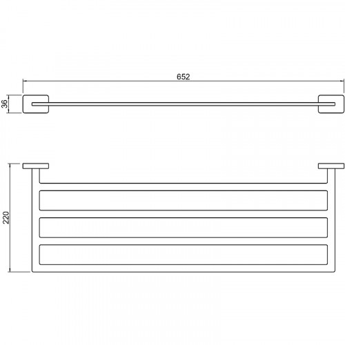 Полка для полотенец Aquatek Либра AQ4322MB Черная матовая