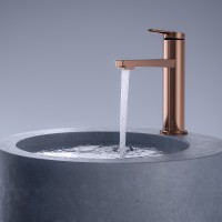 Смеситель для раковины Teska Liva Leo S E5419 Розовое золото латунь