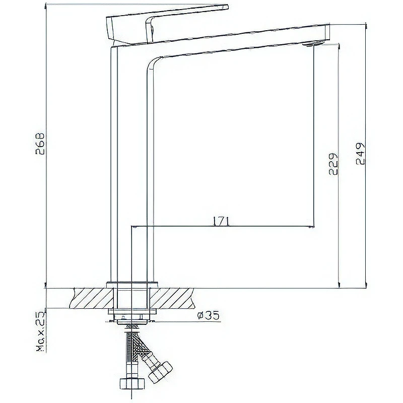 Смеситель для раковины Haiba HB11615 Хром латунь