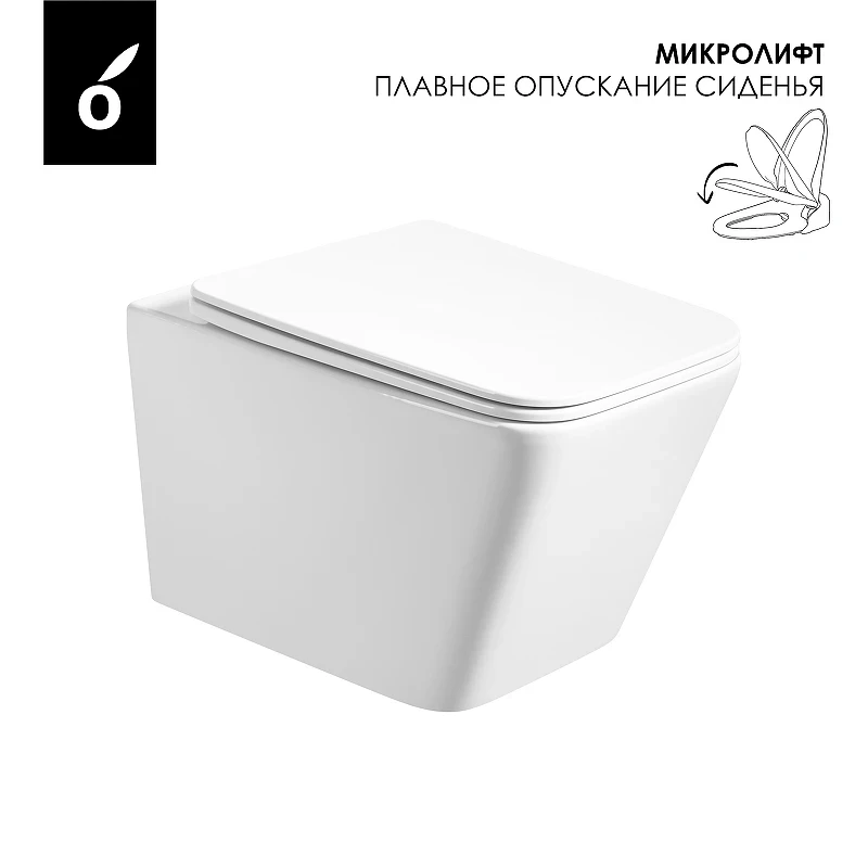 Унитаз Oliveeka OL-5014 подвесной цвет Белый с сиденьем Микролифт
