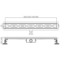 Душевой лоток Haiba 800x70 HB91800-3 с решеткой Оружейная сталь