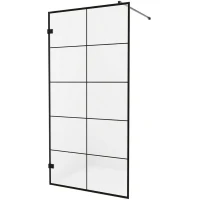 Душевая перегородка New Trendy Avexa Black 80 EXK-2021 профиль Черный стекло прозрачное