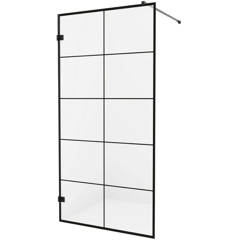Душевая перегородка New Trendy Avexa Black 80 EXK-2021 профиль Черный стекло прозрачное