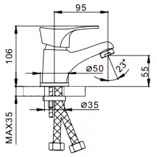 Смеситель для раковины Frap H14 F1014-B Хром