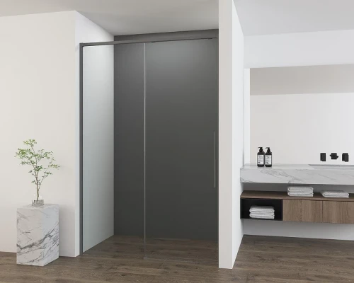 Душевая дверь Vincea Ultima 140 VDS-7UL140CLGM профиль Вороненая сталь стекло прозрачное