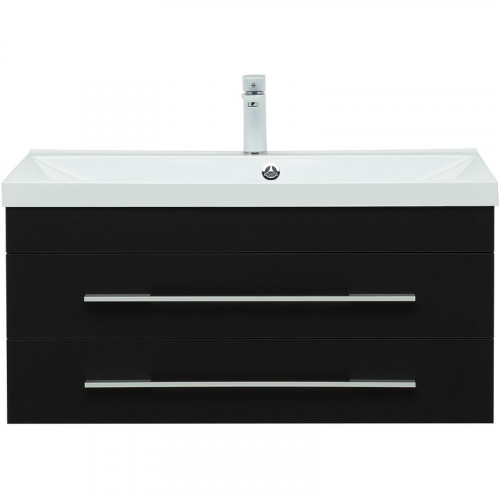 Тумба под раковину Aquanet Верона 90 272429 подвесная Черная матовая МДФ / ЛДСП
