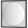 Зеркало Defesto Eclipce 60х60 DF 2231S с подсветкой 12W-3000К/в багетной раме/Сенсорный выключатель/Теплый белый свет/Черная рама