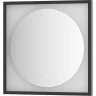Зеркало Defesto Eclipce 60х60 DF 2231S с подсветкой 12W-3000К/в багетной раме/Сенсорный выключатель/Теплый белый свет/Черная рама
