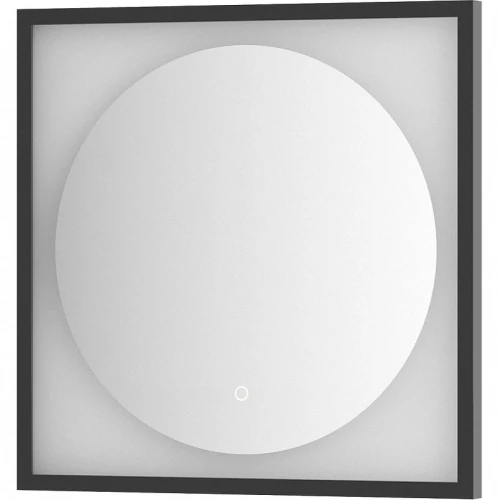 Зеркало Defesto Eclipce 60х60 DF 2231S с подсветкой 12W-3000К/в багетной раме/Сенсорный выключатель/Теплый белый свет/Черная рама
