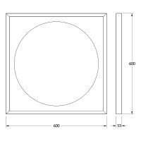 Зеркало Defesto Eclipce 60х60 DF 2231S с подсветкой 12W-3000К/в багетной раме/Сенсорный выключатель/Теплый белый свет/Черная рама