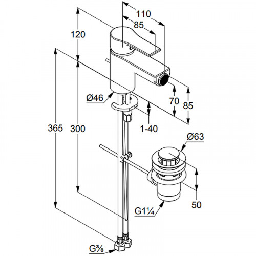 Смеситель для биде Kludi Zenta SL 485300565 Хром латунь