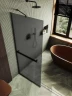 Душевая перегородка Maybah Glass MGD-718-6у 1190х1950 в узком профиле с полотенцедержателем Черный стекло графитовое матовое