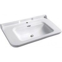 Раковина Kerasan Waldorf 100 4142K1bi/cr*1 Белая фарфор подвесная, полувстраиваемая