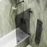 Шторка для ванны Maybah Glass MGV-654-6 705х1400 поворотная на петлях Черный стекло графитовое
