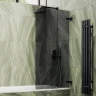 Шторка для ванны Maybah Glass MGV-654-6 705х1400 поворотная на петлях Черный стекло графитовое