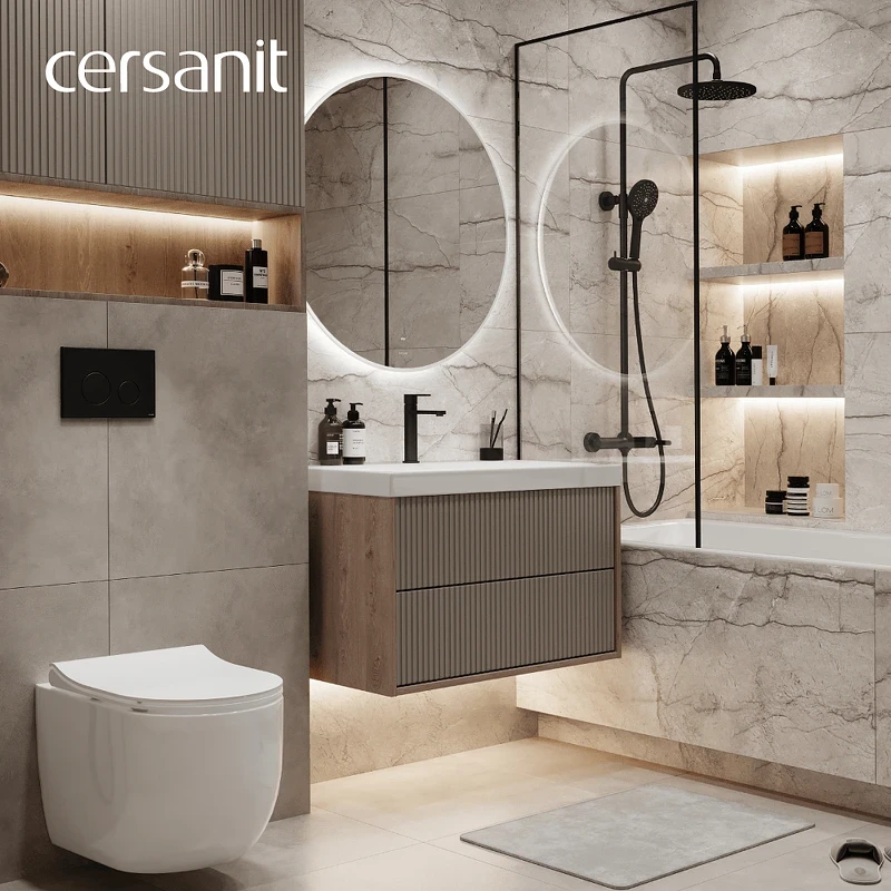 Тумба под раковину Cersanit Classic Ribble 80 69280 подвесная цвет Коричневый