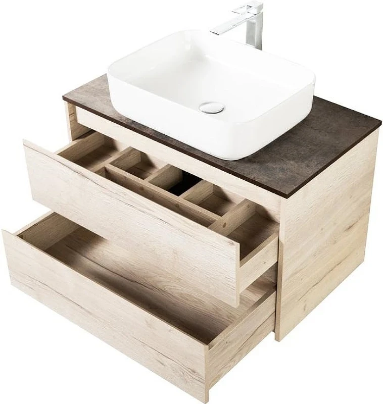 Тумба под раковину BelBagno Kraft 80 KRAFT-800-2C-SO-RGB подвесная Rovere Galifax Bianco МДФ / ЛДСП