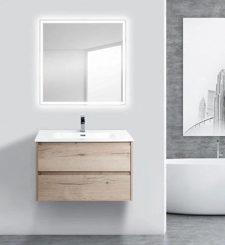 Тумба под раковину BelBagno Kraft 80 KRAFT-800-2C-SO-RGB подвесная Rovere Galifax Bianco МДФ / ЛДСП