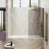 Шторка для ванны Maybah Glass MGV-783-2 700х1400 поворотная на монопетле с полотенцедержателем Бронза стекло бронзовое