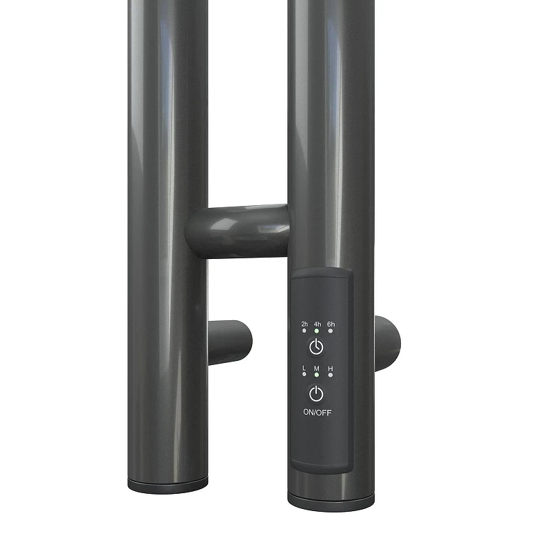 Электрический полотенцесушитель APEXTERMO Luna 1100x80 LN10111GF с крючками цвет Графит металлик