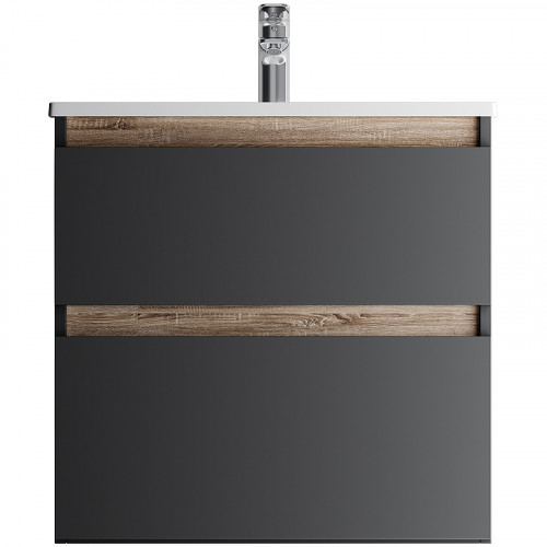 Тумба под раковину AM.PM X-Joy 65 M85AFHX0652BM подвесная Черная матовая МДФ / ЛДСП