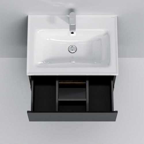 Тумба под раковину AM.PM X-Joy 65 M85AFHX0652BM подвесная Черная матовая МДФ / ЛДСП