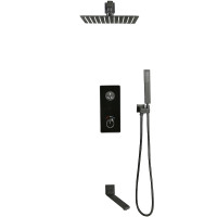 Душевая система ALMAes Ebro TVZ-8801 с термостатом Черная матовая