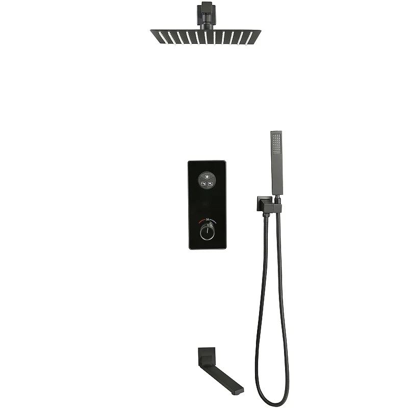 Душевая система ALMAes Ebro TVZ-8801 с термостатом Черная матовая