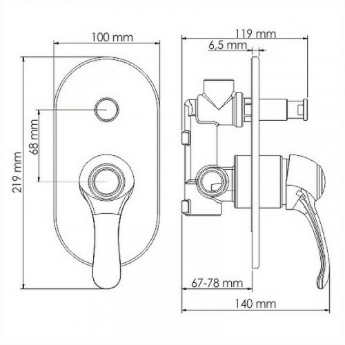 Смеситель для душа WasserKRAFT Isar 1361 Темная бронза латунь встраиваемый