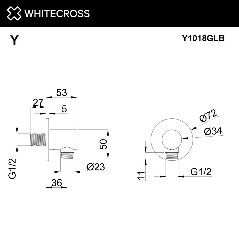 Шланговое подключение Whitecross Y brushed gold Y1018GLB цвет Золото брашированное