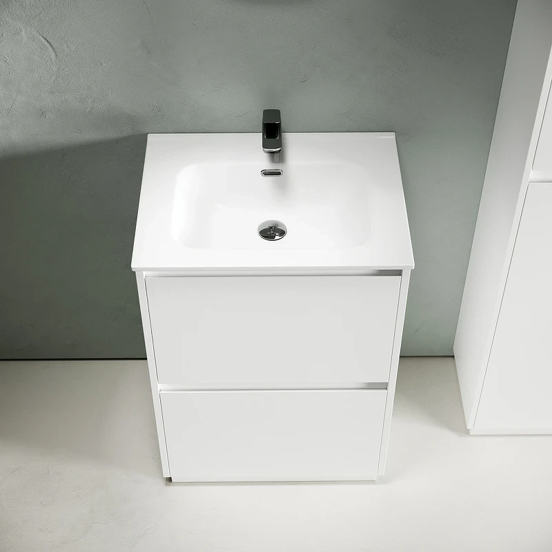 Тумба под раковину Sancos Libra Floor 60 LB60FW Белый глянец МДФ / ЛДСП
