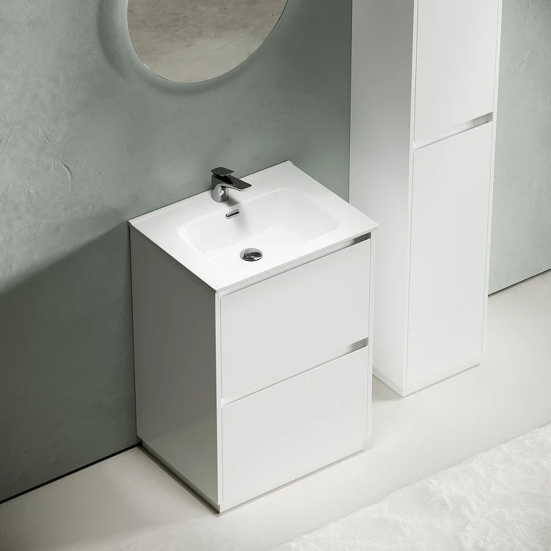 Тумба под раковину Sancos Libra Floor 60 LB60FW Белый глянец МДФ / ЛДСП