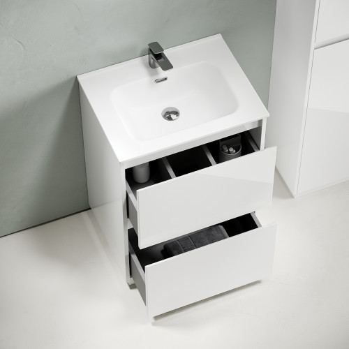 Тумба под раковину Sancos Libra Floor 60 LB60FW Белый глянец МДФ / ЛДСП