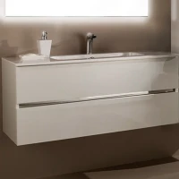 Тумба с раковиной SanVit Кубэ-2 120 kkube2120 в цвете Ral подвесная Белый глянец МДФ / ЛДСП