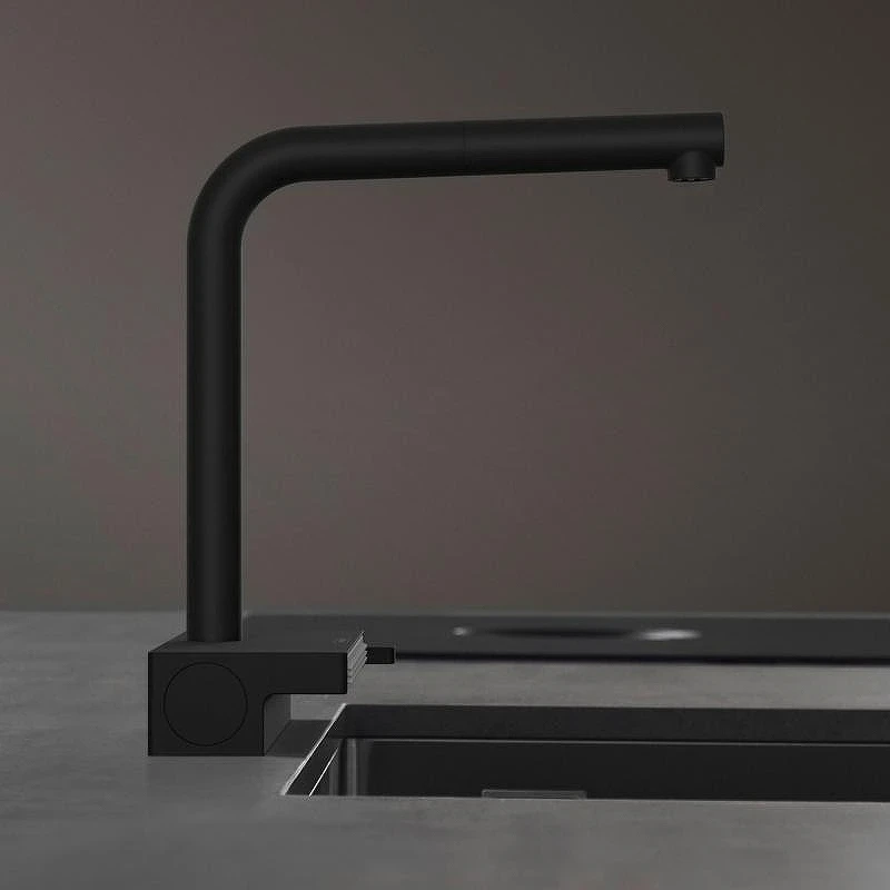 Смеситель для кухни Hansgrohe Aquno Select M81 2jet sBox 73830670 Черный матовый латунь