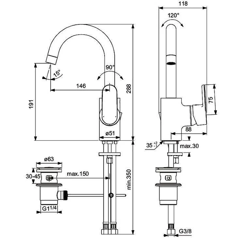 Смеситель для раковины Ideal Standard Vito B0410AA