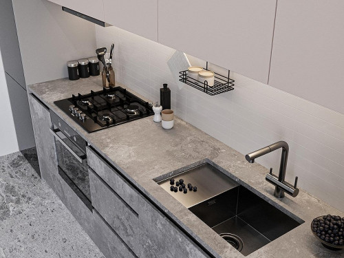 Кухонная мойка Emar PVD 70 EMB-124 PVD цвет Nano Dark