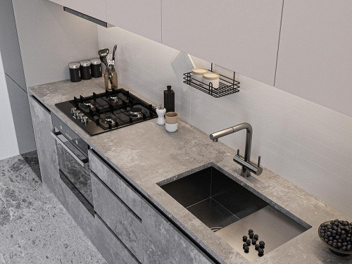 Кухонная мойка Emar PVD 70 EMB-124 PVD цвет Nano Dark