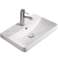 Раковина CeramaLux 60 9595-60 Белая фаянс полувстраиваемая