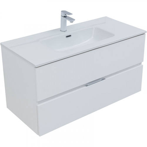 Тумба под раковину Aquanet Алвита New 100 277518 подвесная Белая матовая МДФ / ЛДСП