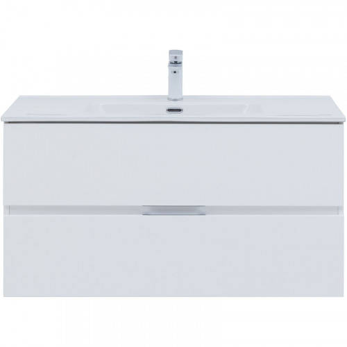 Тумба под раковину Aquanet Алвита New 100 277518 подвесная Белая матовая МДФ / ЛДСП