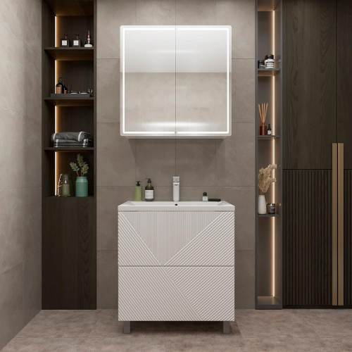 Тумба под раковину Mixline Вектор 75 554822 цвет Белый